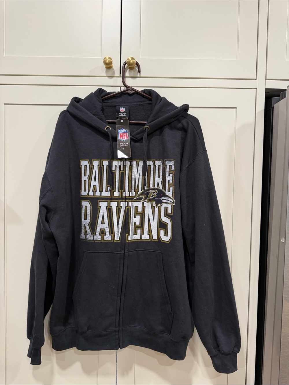 NFL Black Hooded Team Apparel Sweatshirt with Gold Accents